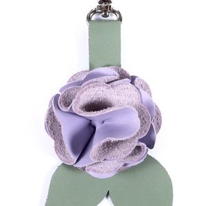 Rózsa kulcstartó bőrből (világos lila+sötét pasztell zöld), Táska & Tok, Kulcstartó & Táskadísz, Kulcstartó, Bőrművesség, MESKA