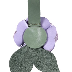 Rózsa kulcstartó bőrből (világos lila+sötét pasztell zöld) - táska & tok - kulcstartó & táskadísz - kulcstartó - Meska.hu