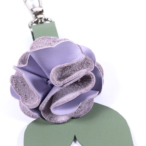 Rózsa kulcstartó bőrből (világos lila+sötét pasztell zöld) - táska & tok - kulcstartó & táskadísz - kulcstartó - Meska.hu