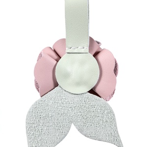 Rózsa kulcstartó bőrből (világos rózsa+világos pasztell zöld) - táska & tok - kulcstartó & táskadísz - kulcstartó - Meska.hu