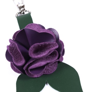 Rózsa kulcstartó bőrből (sötétlila+sötétzöld) - táska & tok - kulcstartó & táskadísz - kulcstartó - Meska.hu