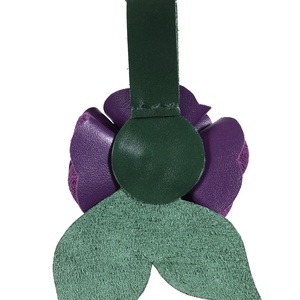 Rózsa kulcstartó bőrből (sötétlila+sötétzöld) - táska & tok - kulcstartó & táskadísz - kulcstartó - Meska.hu