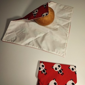 Panda maci mintás újraszalvéta - szendvicsszalvéta - táska & tok - uzsonna- & ebéd tartó - szendvics csomagoló - Meska.hu