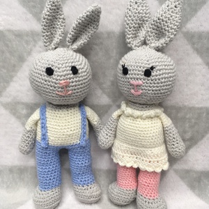 Amigurumi, horgolt nyuszik, 21 cm - Meska.hu