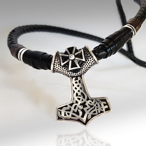 Kelta viking thor nyaklánc, Ékszer, Nyaklánc, Medálos nyaklánc, Bőrművesség, Ékszerkészítés, MESKA