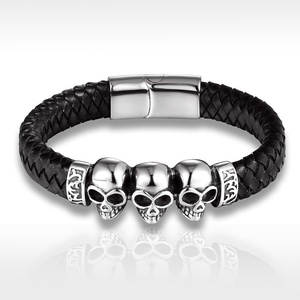 Motoros 3 skull férfi karkötő - ékszer - karkötő - karkötő medállal - Meska.hu