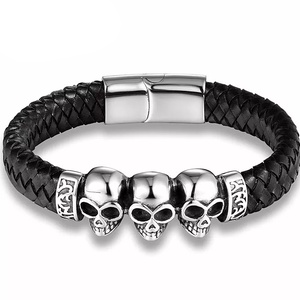 Motoros 3 skull férfi karkötő - ékszer - karkötő - karkötő medállal - Meska.hu