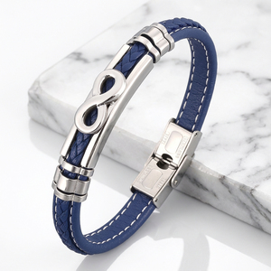 Végtelen Kapocs �KékFonott Bőr Karkötő, Ékszer, Karkötő, Fonott karkötő, , MESKA