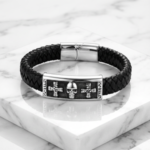 Koponyás karkötő kereszttel - Meska.hu