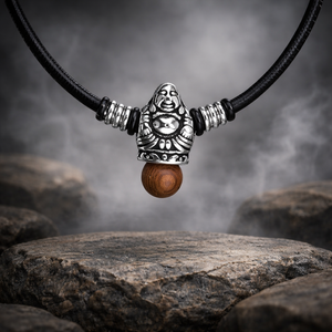 Hotei bölcsessége � Buddha bőr karkötő rózsafa gyönggyel - Meska.hu