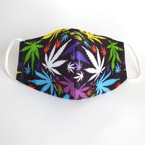 Színes kannabisz mintás  felnőtt szájmaszk, maszk,  - ruha & divat - maszk, arcmaszk - Meska.hu