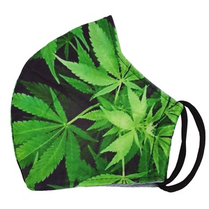 Kannabisz  zöld felnőtt szájmaszk, maszk, , Maszk, Arcmaszk, Hímzés, Varrás, MESKA