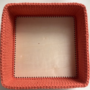 Kosár négyzet alakú fa alapú - otthon & életmód - dekoráció - asztal és polc dekoráció - dekorációs tál, tartó - Meska.hu