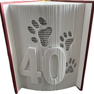 Születésnapra szám és tappancsok könyvszobor - Meska.hu