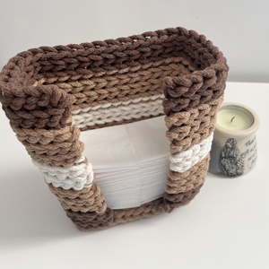 Horgolt álló papír zsebkendő tartó - otthon & életmód - dekoráció - asztal és polc dekoráció - dekorációs tál, tartó - Meska.hu