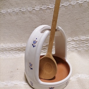 Álló fakanál támaszték kék tulipános - Meska.hu