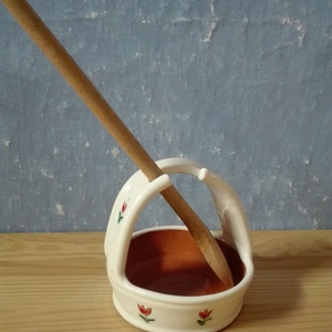 Álló fakanáltartó tulipános - Meska.hu