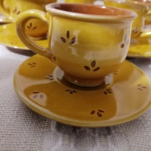 Kávés készlet sárga színben - otthon & életmód - konyhafelszerelés, tálalás - tálalás - bögre & csésze - Meska.hu