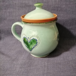 zöld  nagy szűrős bögre, Otthon & Életmód, Konyhafelszerelés, tálalás, Tálalás, Bögre & Csésze, Kerámia, Mindenmás, MESKA