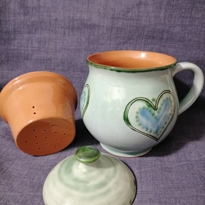 zöld  nagy szűrős bögre 2. - otthon & életmód - konyhafelszerelés, tálalás - tálalás - bögre & csésze - Meska.hu