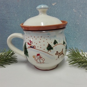 Téli szűrős bögre, Otthon & Életmód, Konyhafelszerelés, tálalás, Tálalás, Bögre & Csésze, Kerámia, Mindenmás, MESKA