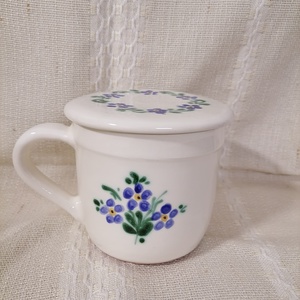 Nefelejcses vizes vajtartó , Otthon & Életmód, Konyhafelszerelés, tálalás, Konyhai tárolás, Méz & Vajtartó, Kerámia, MESKA