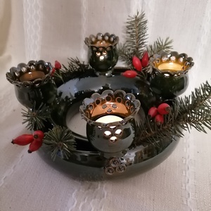  Adventi koszorú 8., Karácsony, Adventi díszek, Adventi koszorú, Kerámia, MESKA