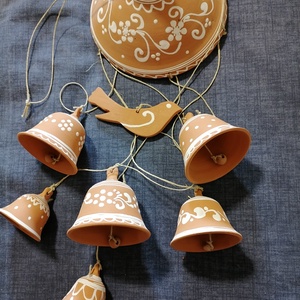 Szélcsengő csengőkkel és madárral, Otthon & Életmód, Ház & Kert, Szélcsengő, Kerámia, MESKA