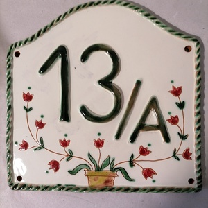 Tulipános házszámtábla  - Meska.hu