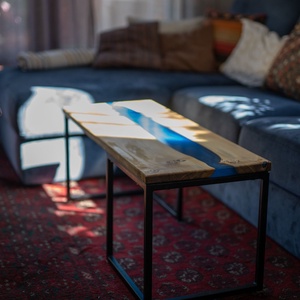 Dohányzóasztal - Epoxi design  (River table) - otthon & lakás - bútor - asztal - Meska.hu