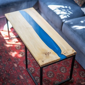 Dohányzóasztal - Epoxi design  (River table) - otthon & lakás - bútor - asztal - Meska.hu