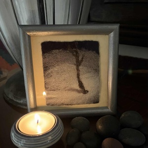 Téli tűnemezelt kép - otthon & életmód - dekoráció - fali és függő dekoráció - falra akasztható dekor - Meska.hu