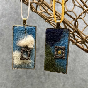 Nemez medál-nyaklánc, Ékszer, Nyaklánc, Medál, Nemezelés, MESKA