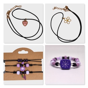 Lila virágos női ajándékcsomag - ékszer - ékszerszett - Meska.hu