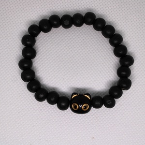 Fekete cicás karkötő - ékszer - karkötő - gyöngyös karkötő - Meska.hu