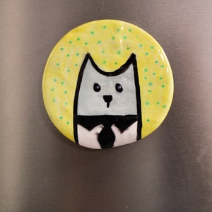 Cicás hűtőmágnes, Otthon & Életmód, Konyhafelszerelés, tálalás, Konyhai dekoráció, Hűtőmágnes, Gyurma, MESKA