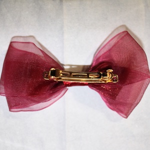 Bordó masnis kislány francia hajcsat - ruha & divat - hajdísz & hajcsat - hajcsat & hajtű - Meska.hu