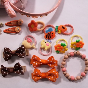 Barack-Narancs-Barna kislány hajbavaló ajándékszett - ruha & divat - hajdísz & hajcsat - hajráf & hajpánt - Meska.hu