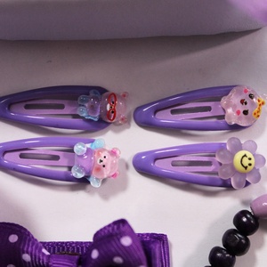 Lila kislány hajbavaló ajándékszett - ruha & divat - hajdísz & hajcsat - hajráf & hajpánt - Meska.hu