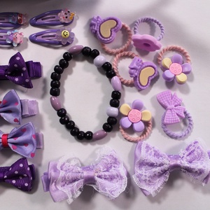 Lila kislány hajbavaló ajándékszett - ruha & divat - hajdísz & hajcsat - hajráf & hajpánt - Meska.hu