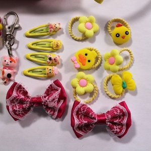 Sárga-Pink kislány hajbavaló ajándékszett - ruha & divat - hajdísz & hajcsat - hajráf & hajpánt - Meska.hu