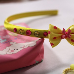 Sárga-Pink kislány hajbavaló ajándékszett - ruha & divat - hajdísz & hajcsat - hajráf & hajpánt - Meska.hu