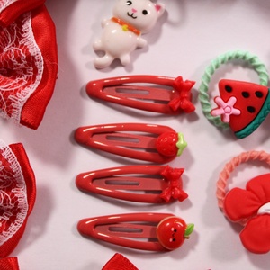 Piros kislány hajbavaló ajándékszett - ruha & divat - hajdísz & hajcsat - hajráf & hajpánt - Meska.hu