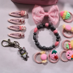 Szürke-Rózsaszín kislány hajbavaló ajándékszett - ruha & divat - hajdísz & hajcsat - hajráf & hajpánt - Meska.hu