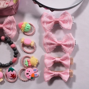 Szürke-Rózsaszín kislány hajbavaló ajándékszett - ruha & divat - hajdísz & hajcsat - hajráf & hajpánt - Meska.hu