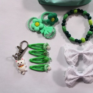Zöld kislány hajbavaló ajándékszett - ruha & divat - hajdísz & hajcsat - hajráf & hajpánt - Meska.hu