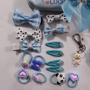 Kék kislány hajbavaló ajándékszett - ruha & divat - hajdísz & hajcsat - hajráf & hajpánt - Meska.hu