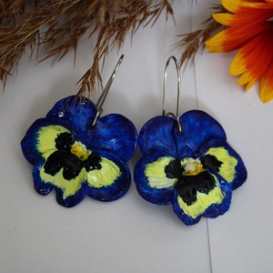 Pansy (Árvácska) - ékszer - fülbevaló - lógó fülbevaló - Meska.hu