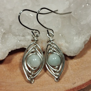 Akvamarin fülbevaló, Ékszer, Fülbevaló, Fülékszer, Ékszerkészítés, MESKA