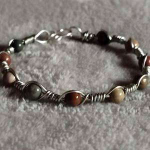 Jáspis karkötő - ékszer - karkötő - gyöngyös karkötő - Meska.hu